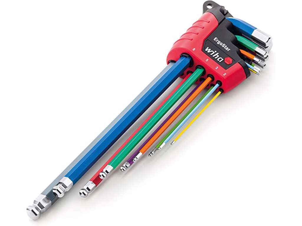 Insexnyckelsats Wiha 9 färger/kul 1.5-10mm