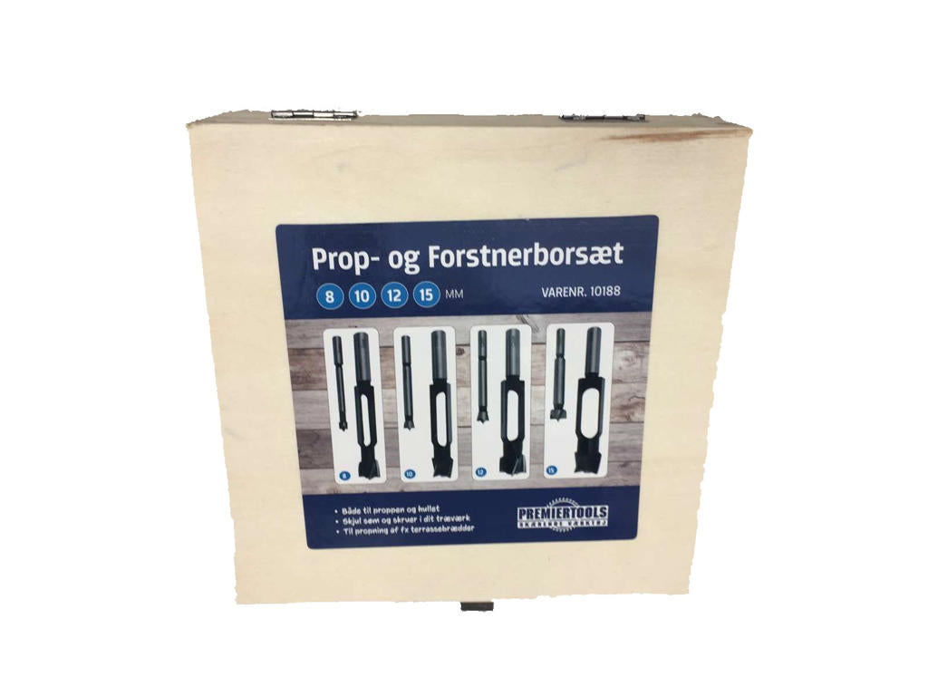 Pluggborr och forstnerborr Set 8/10/12/15mm